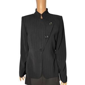 Giorgio Armani Women’s Borgo 21 Pinstripe jacket size 44 stand collar blazer